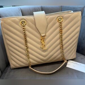 YSL Matelasse Quilted Shopping Tote Bag